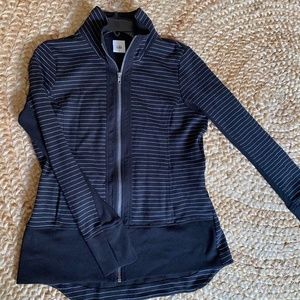 CAbi chalk striped zip up jacket